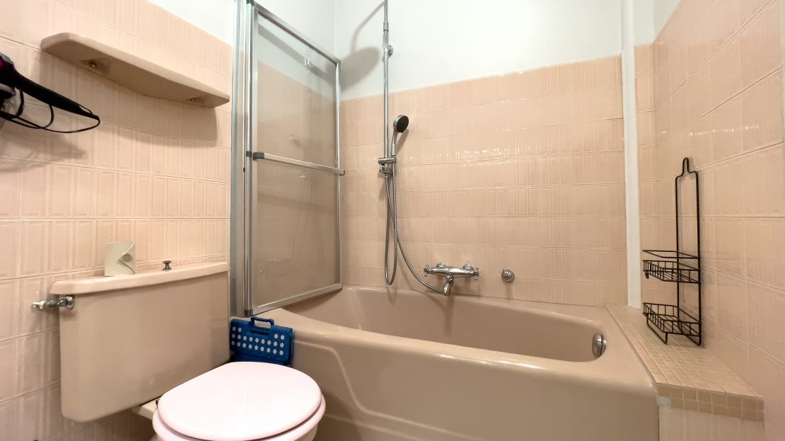 Salle de bain avec baignoire et douche